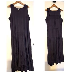 Denver Hayes. Size Large. Charcoal colored Sundress. Unlined. Drawstring back.